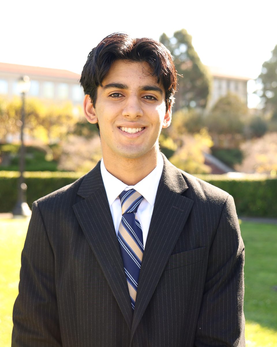 Rayan Garg on a lawn at UC Berkeley