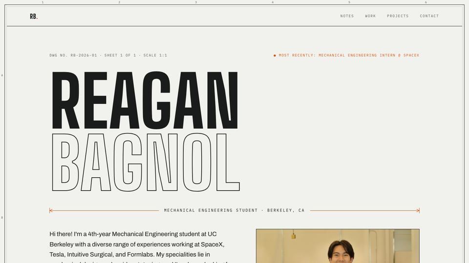 Home page of the Reagan Bagnol website